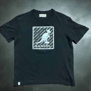 Kangol Basic Fit Black White Kangaroo Cotton Graphic T-Shirt Men's Size Large